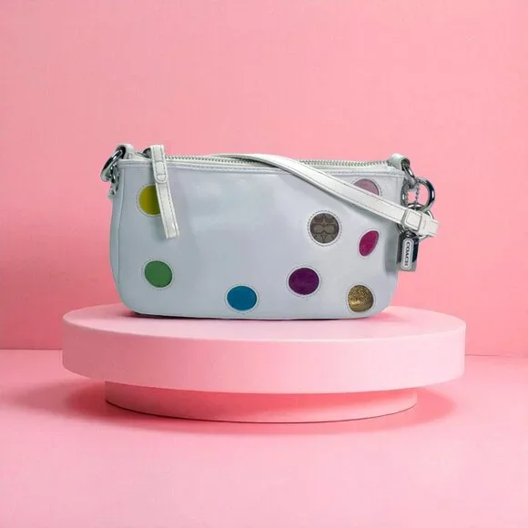 COACH Vintage White Mini Dots Bag 3677 - Picture 3 of 9